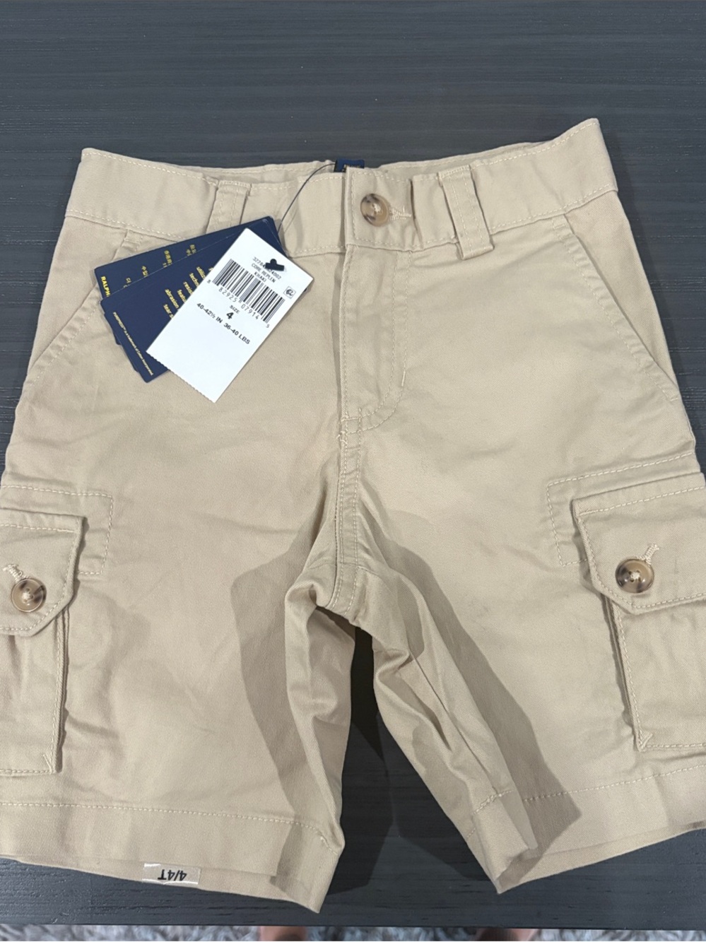 NWT Polo by Ralph Lauren Boys' Tan Cargo Shorts Size 4